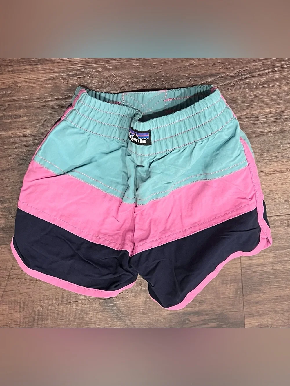 PATAGONIA BABY BOARDSHORTS in Pink, Aqua & Navy